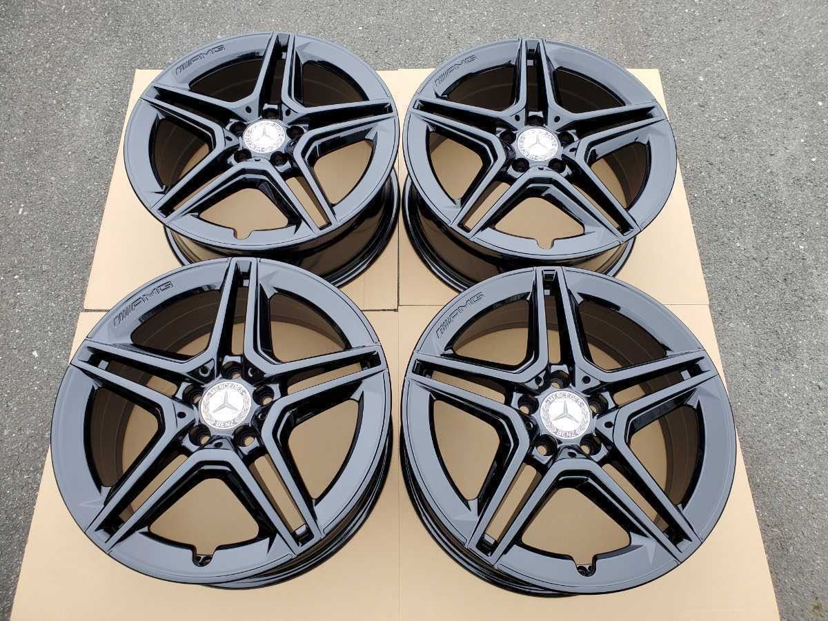 【美品 ベンツ Ｗ177 Aクラス AMG 純正 18インチ ブラック 4本】 美品 ベンツ W177 Aクラス AMG 純正 18インチ 7.5J ＋49 PCD112 黒