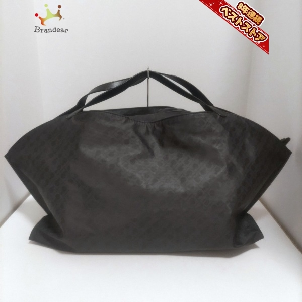 ゲラルディーニ GHERARDINI ハンドバッグ ナイロン×レザー ダークグレー×黒 レディース 美品 バッグ