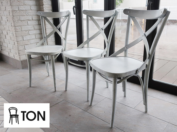 ■EM703D/モデルルーム展示品/TON社製/クラシックデザイン/曲木/ダイニングチェア/3脚セット