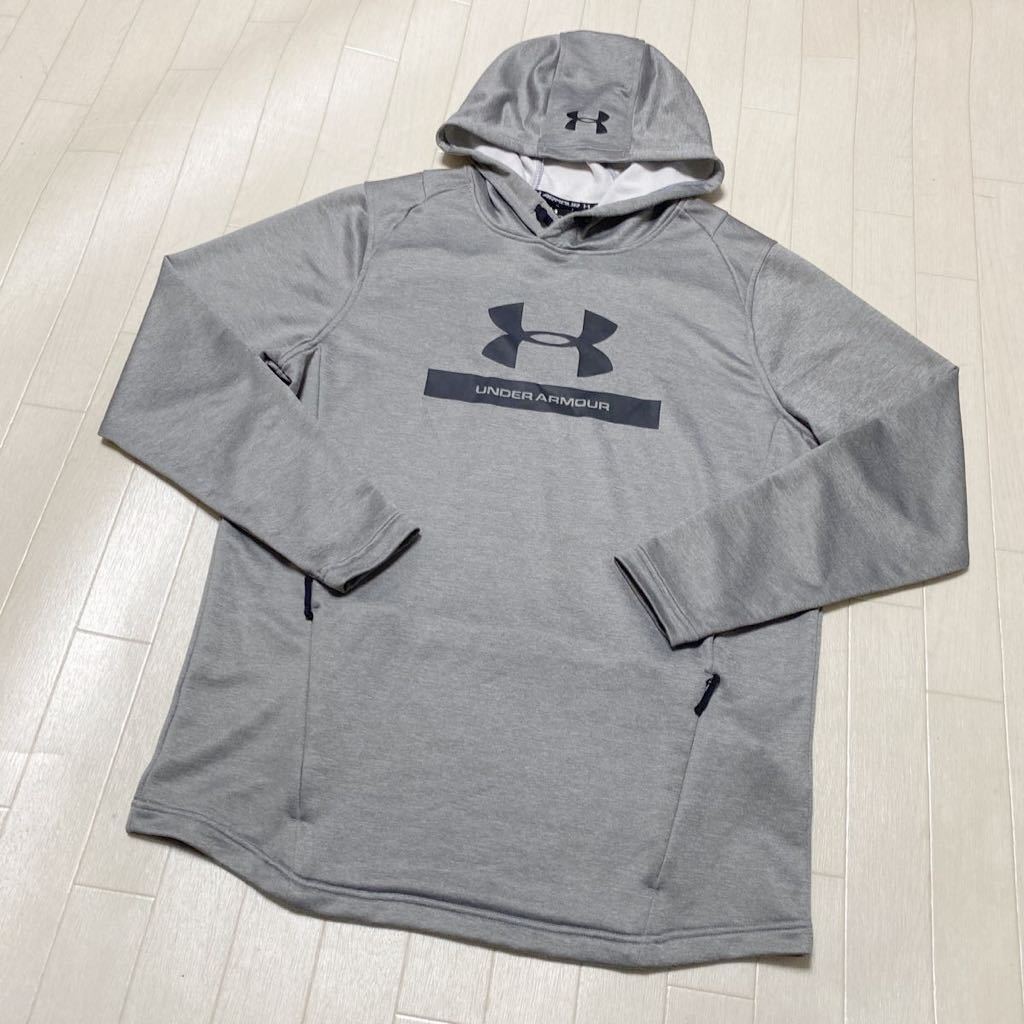 3430☆ UNDER ARMOUR アンダーアーマー トップス フーディー プルオーバーパーカー メンズ XL グレー