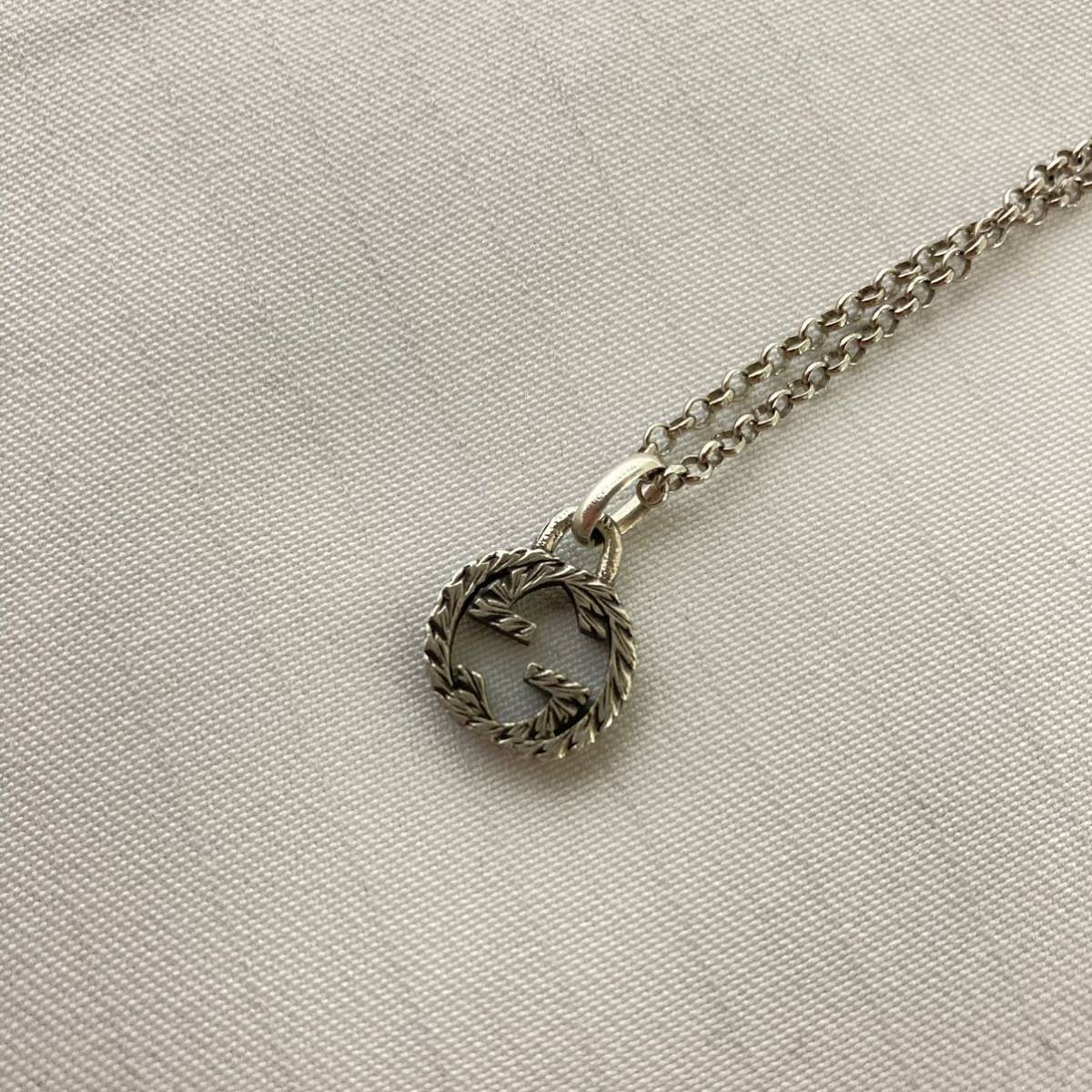 超美品】GUCCIグッチインターロッキングG 燻 ネックレス シルバー 925 