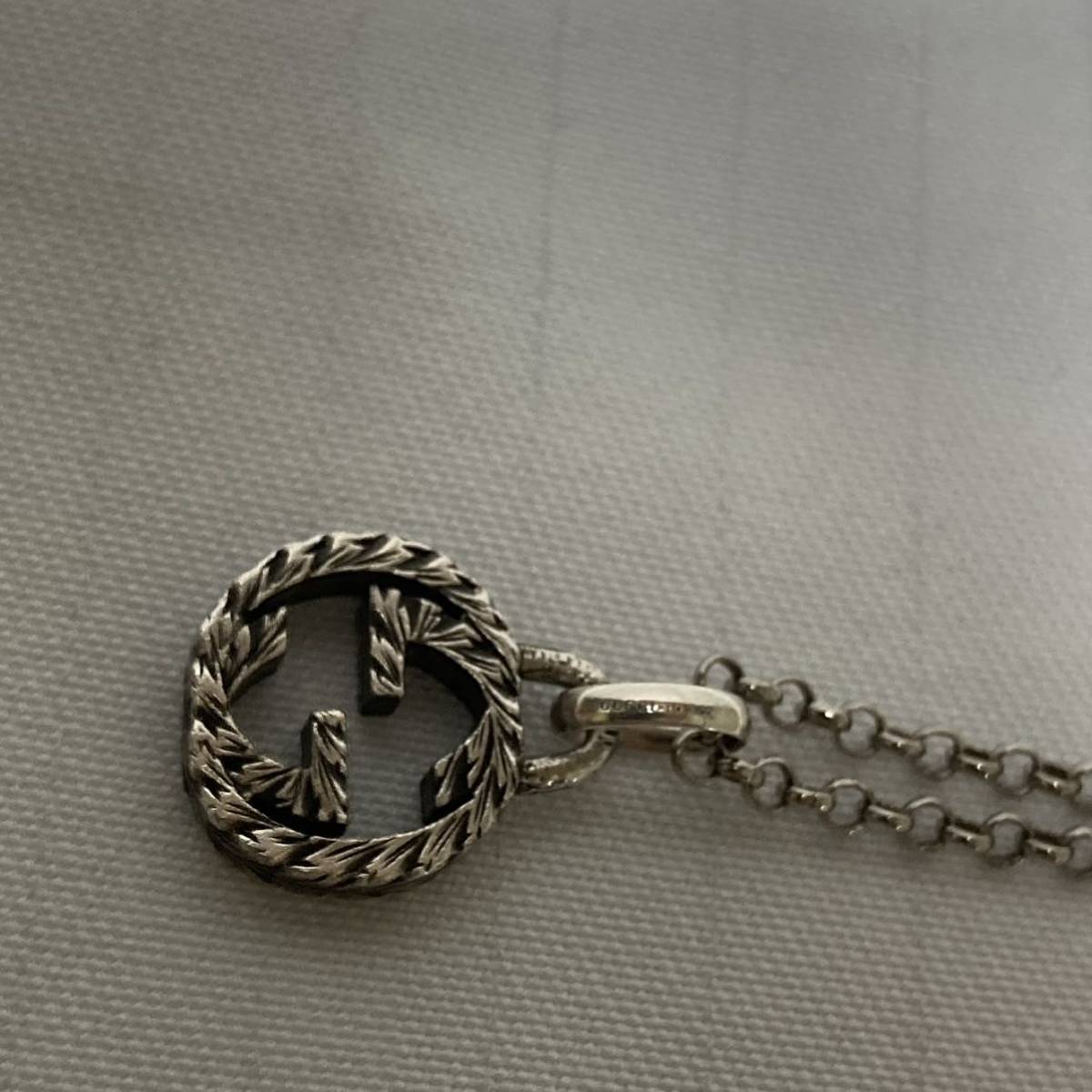 超美品】GUCCIグッチインターロッキングG 燻 ネックレス シルバー 925 