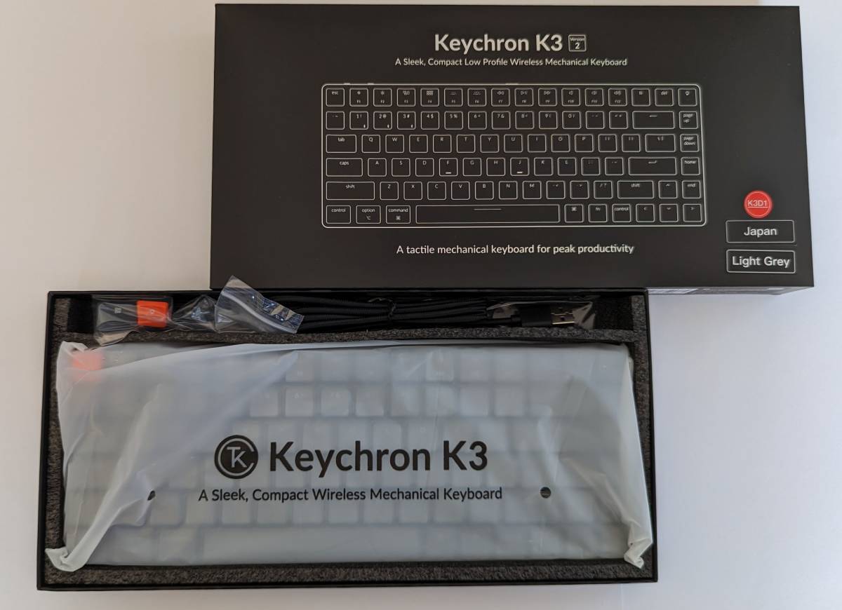 Keychron K3 White LED US配列 オプティカル ホットスワップ 赤軸