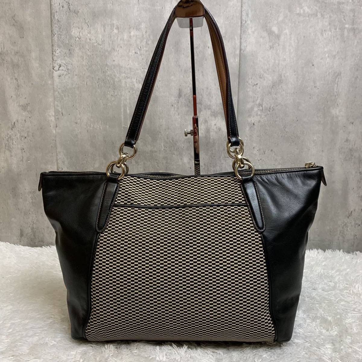 希少デザイン 素材切替 極美品 コーチ COACH トートバッグ ビジネス 