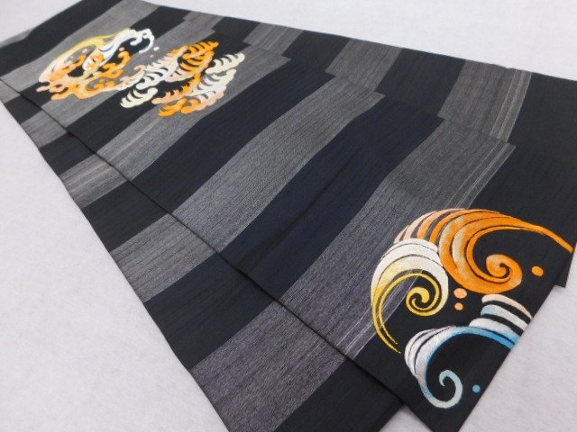 楽布〕P22816 夏手刺繍丸帯 大正ロマン k