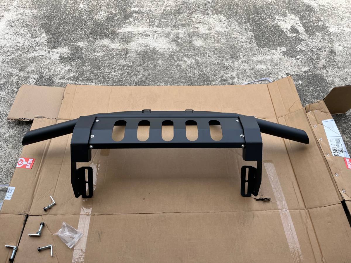 ☆彡ハイゼット トラック S500系 パイプ 猪狩 バンパー ブラック スキッド 付き ブッシュ バー グリル ガード ☆彡