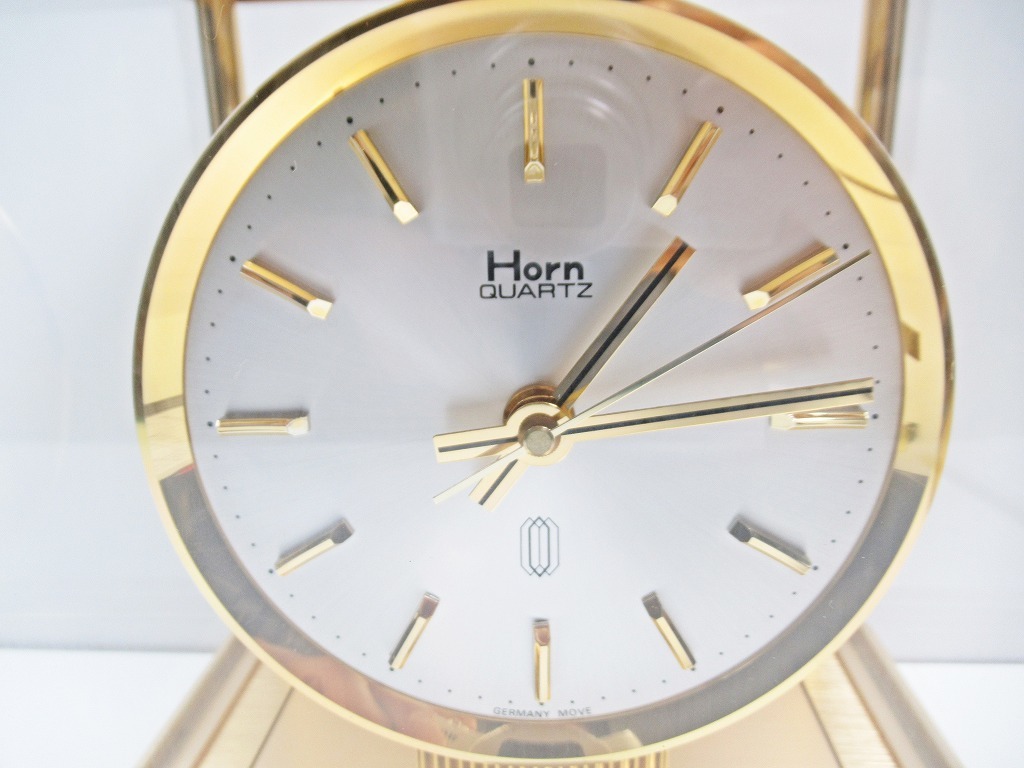 ◇[B68]ドイツ製 Horn☆ホルン 置時計 QUARTZ・クオーツ 置時計