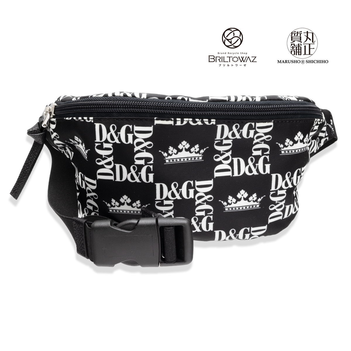 ドルチェ＆ガッバーナ D＆Gロゴ キッズライン ウエストバッグ EM0072 ミニバッグ 斜め掛け 黒 メンズ レディース（M211576）
