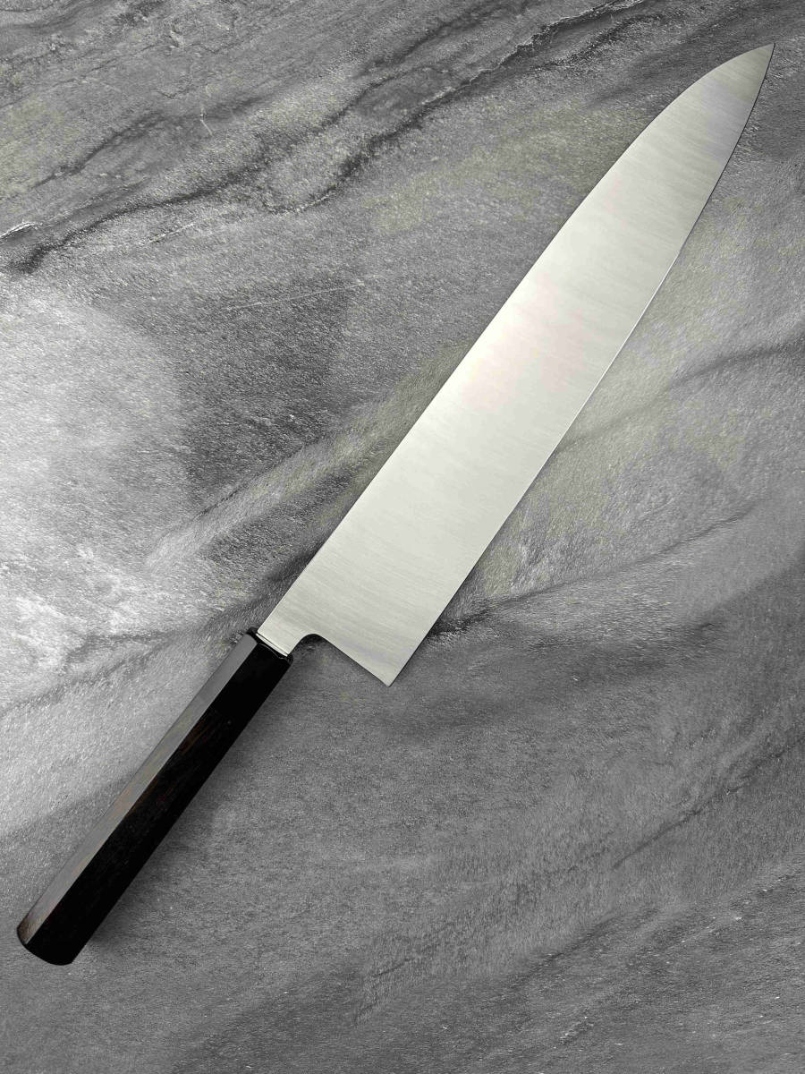 最上級品 新品 尺寸 V金10号 和牛刀 超大牛刀 刺身包丁 硬度はHRC62 洋包丁 万能包丁 黒檀黒水牛八角柄