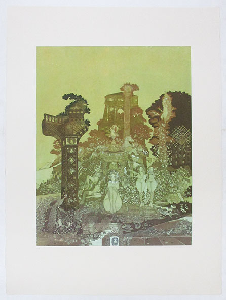 山下清澄『フォロ・ロマーノ・B（イタリアの幻想Ⅱ）』エッチング