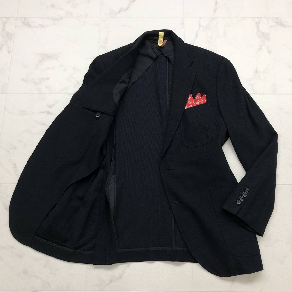 極美品☆バーバリーロンドン 三者混 ウール シルク リネン テーラードジャケット シルク混 BURBERRY LONDON/バーバリー テーラードジャケット M 極美品