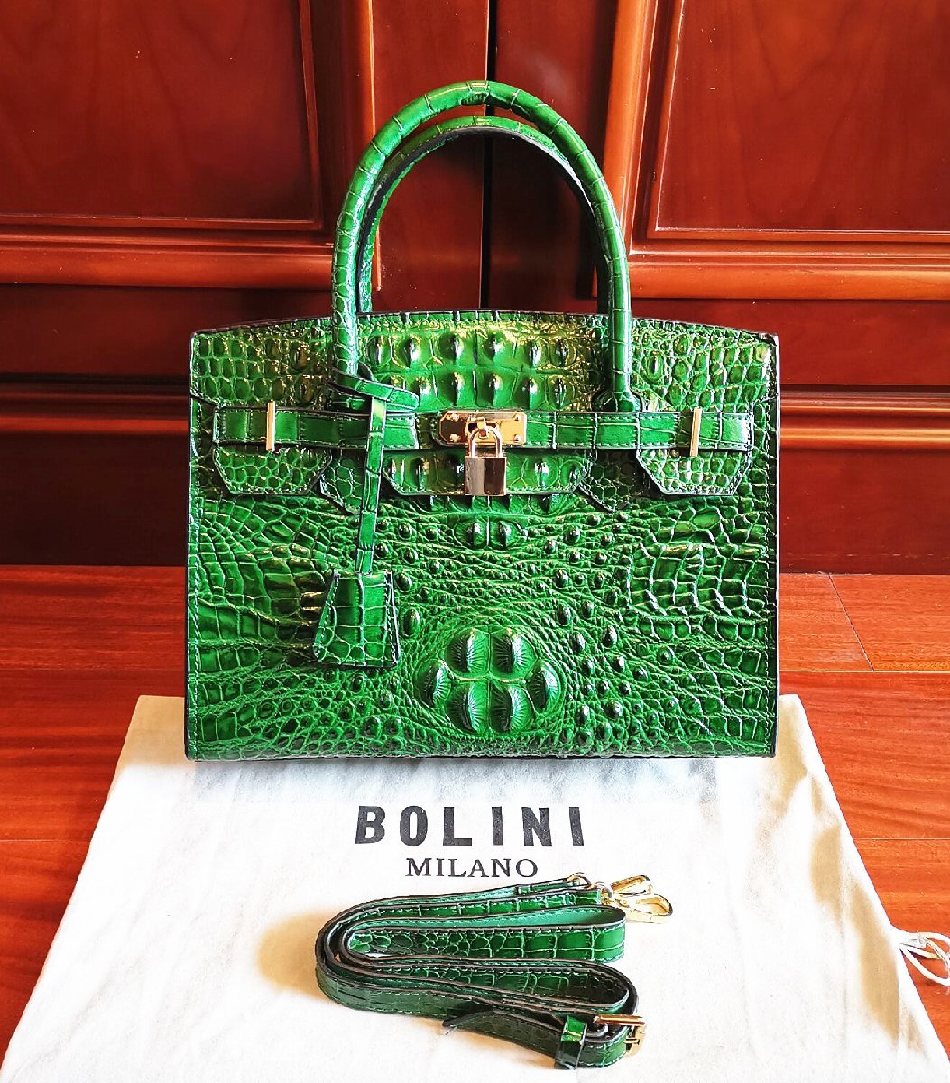 最高峰逸品25万◇イタリア・ミラノ発*BOLINI/ボリニ 最上級牛革 