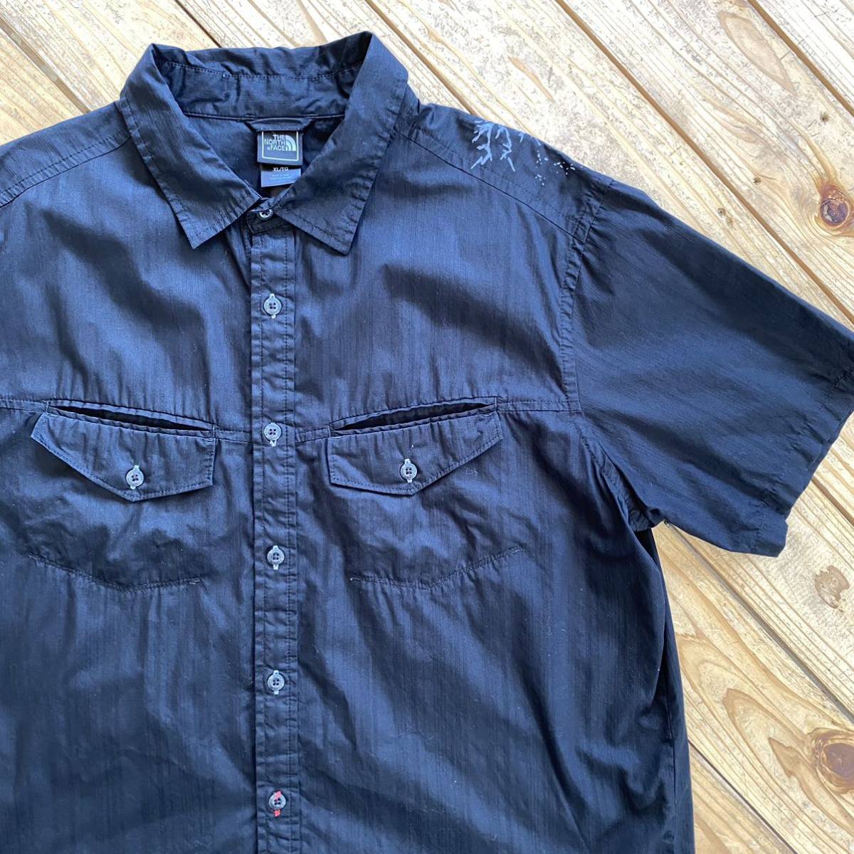 USA 古着 The North Face ザノースフェイス 半袖シャツ メンズ XLサイズ ブラック ポケット アウトドア アメカジ アメリカ仕入 T1930