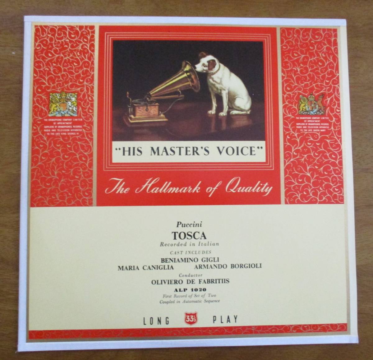 ジ－リ ＆ ファブリティス ／ プッチ－ニ 歌劇「トスカ」全曲（２枚組） 英ＨＭＶ　 バラ・ジャケ　 モノラル２１０ｇ重量盤　 希少！