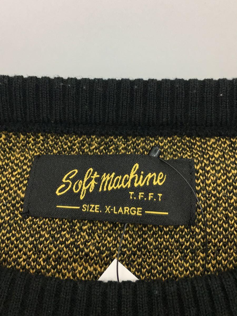 SOFT SOFT MACHINE◆セーター(厚手)/XL/アクリル/ブラック/sm-21aw-011 MACHINE◇ニット・セーター(厚手)&frasl;XL&frasl;アクリル&frasl;BRW&frasl;総柄&frasl;SM-20AW-012