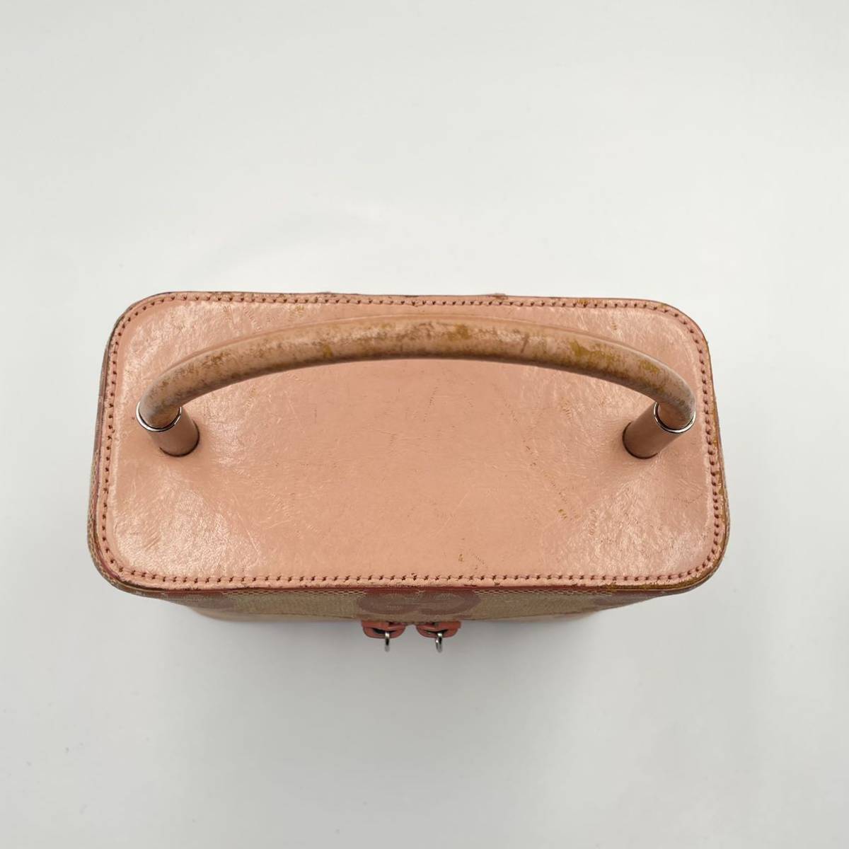 2419- GUCCI グッチ バニティバッグ ポーチ GG柄 ピンク レディース 