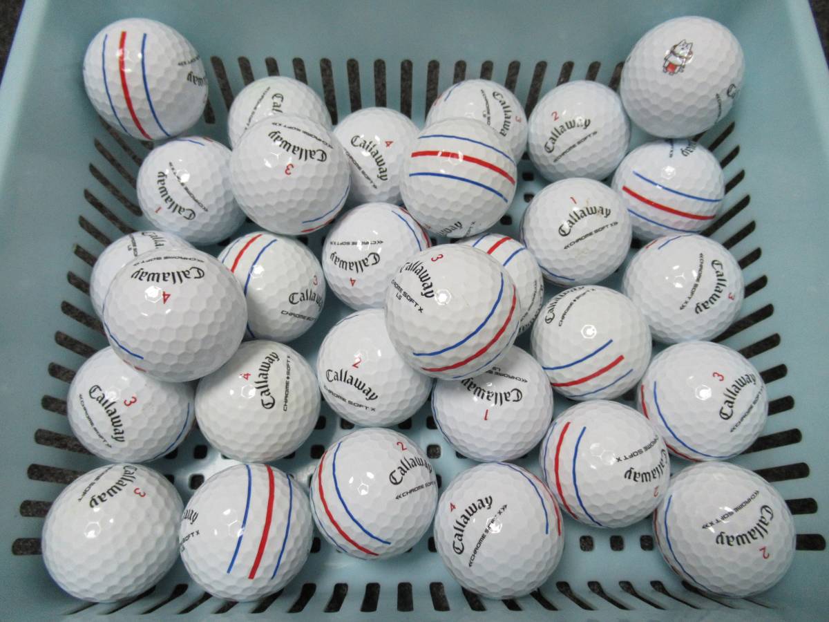 特A級~AB級(A級多) キャロウェイ CHROME SOFT/SOFTX トリプルトラック ホワイト 30個