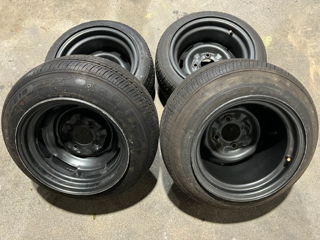 13インチ 深リム 鉄チン ホイール スチール ワイド タイヤ付 7.5J