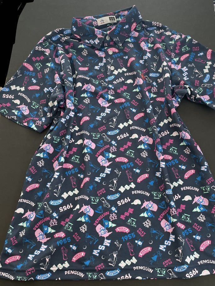 【未使用】マンシングウェア ゴルフ ポロシャツ　M 総柄 Munsingwear 3L】Munsingwear：マンシングウェア ///メンズ/春夏/半袖ポロシャツ