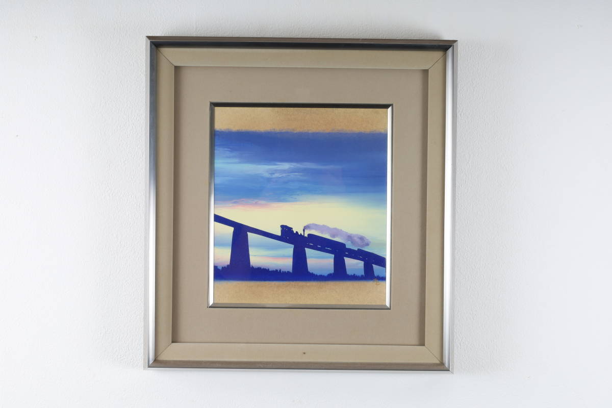 【真作】D.鎮西直秀 イーハトーブ追想 油彩 絵画 額装 油彩画 油絵 