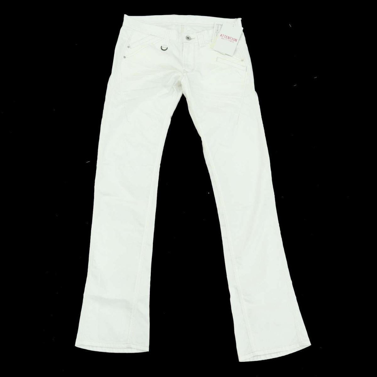 【新品 未使用】 NICOLE CLUB FOR MEN ニコルクラブ フォーメン 通年 ビット付き★ シューカット パンツ Sz.44 メンズ 白 A3B02252_4#R
