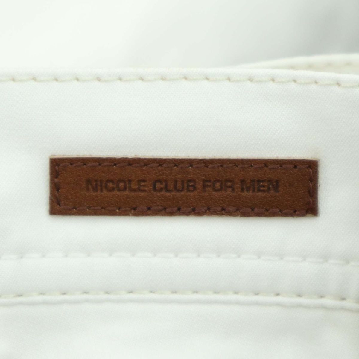 【新品 未使用】 NICOLE CLUB FOR MEN ニコルクラブ フォーメン 通年 ビット付き★ シューカット パンツ Sz.44 メンズ 白 A3B02252_4#R