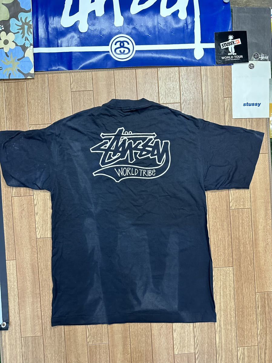 STUSSY 黒タグ オールド初代ストックロゴTRIBE Tee黒 XL デッド 