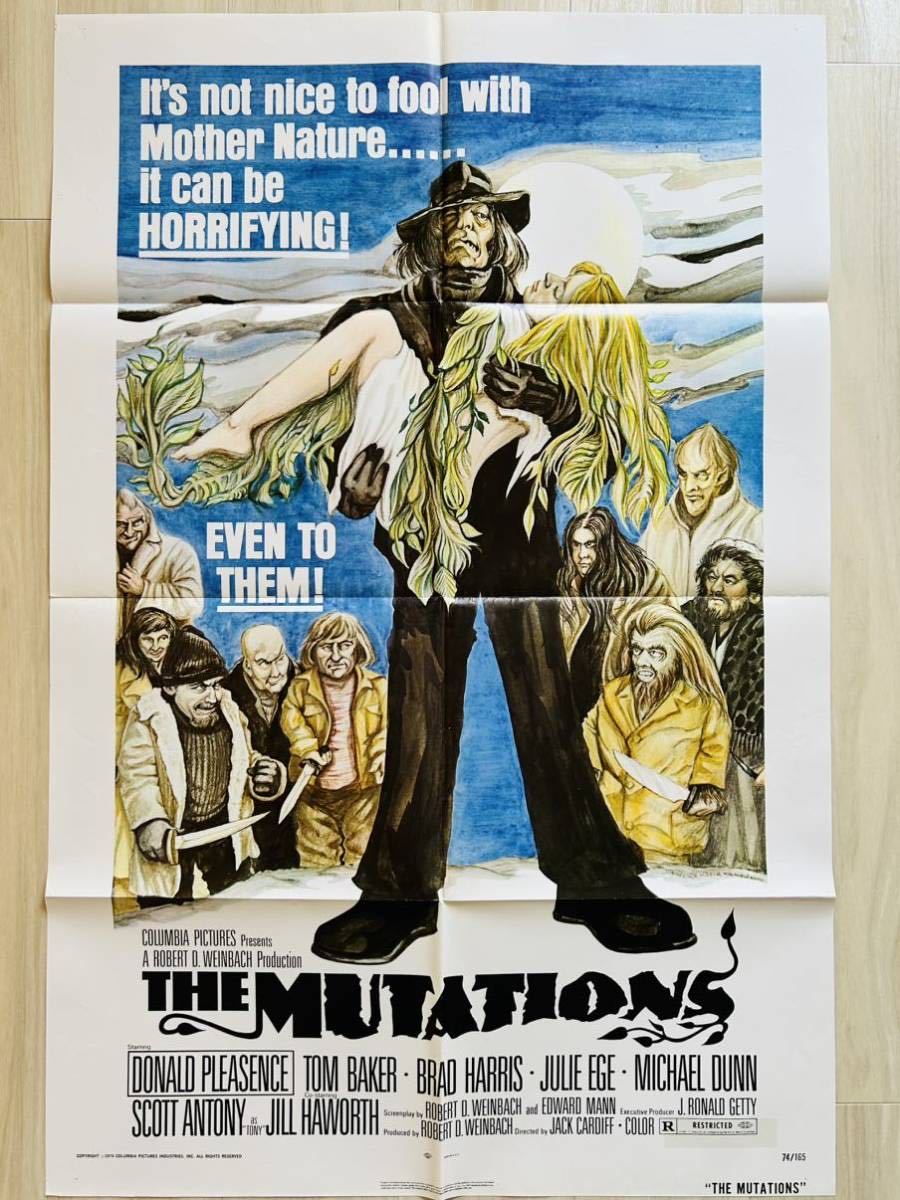極美品　当時物　B2ポスター 悪魔の植物人間 The Mutations 悪魔の植物人間」(1974) 映画ポスター USA版 ワンシート オリジナル