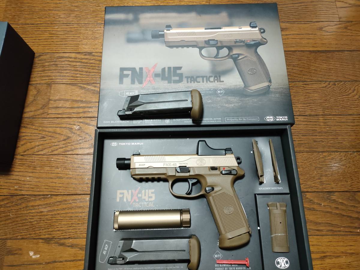 東京マルイ FNX45 Tactical マイクロプロサイト/スペアmg2本付 東京マルイ FNX-45タクティカル FDE マイクロプロサイト サイレンサー