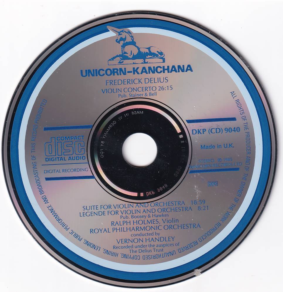 CD ザ・ディーリアス・コレクション UNICORN-KANCHANAレーベル
