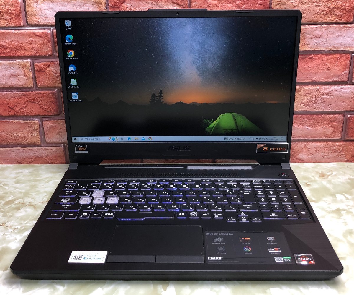 1円～ ●ASUS TUF Gaming A15 / RYZEN9 4900H (3.30GHz) / メモリ 16GB / GPU / NVMe SSD 512GB / 15.6型 フルHD / Win10 Home 64bit