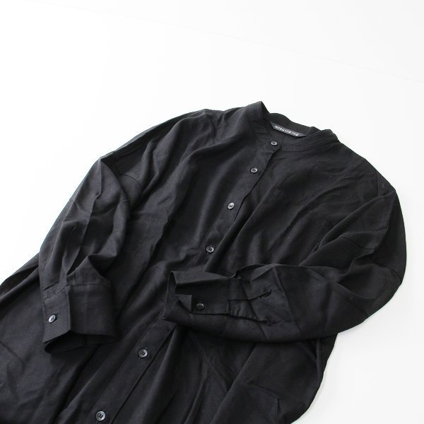 美品 mizuiro ind ミズイロインド バンドカラーシャツワンピース/ブラック【2400013323161】