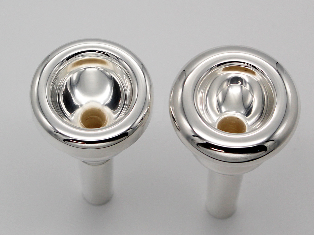 ■中古細管トロンボーン用マウスピース ２本まとめ売り[Bach(バック)、Schilke(シルキー)]