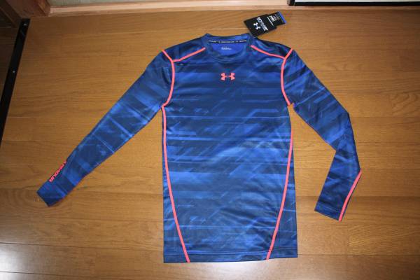 未使用アンダーアーマーコールドギアシャツLG紺オレンジMCM1773