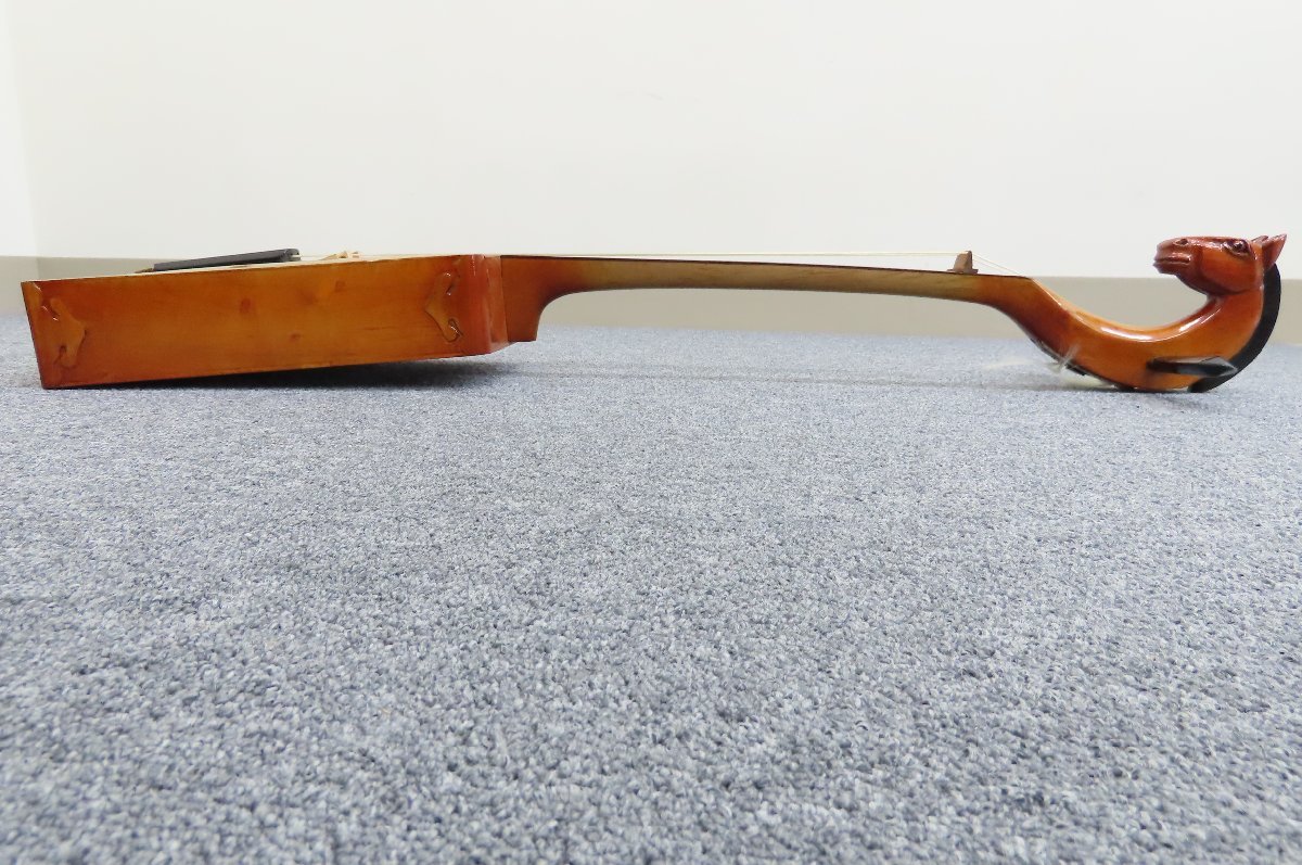 弓なし モンゴル民族楽器 馬頭琴 全長約100cm 内豪古歌舞団民族楽器  