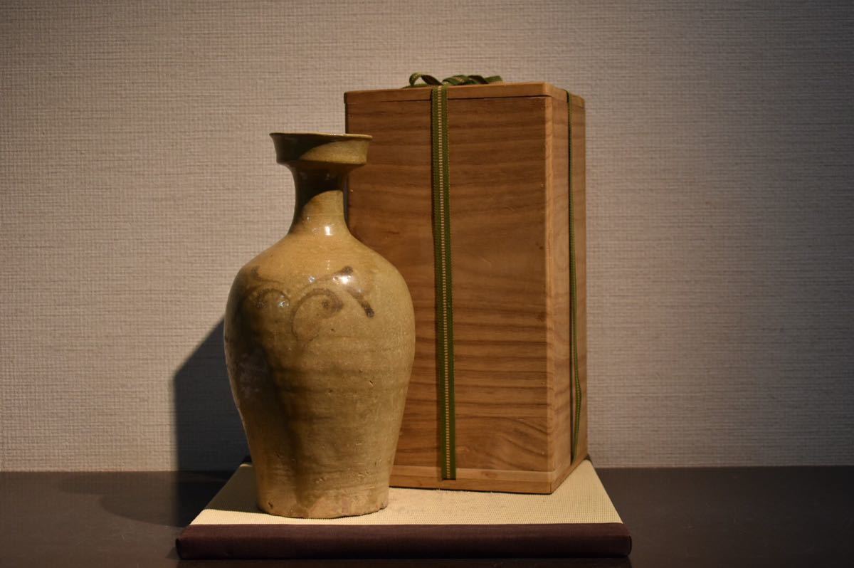 GE】R1046【コレクター所蔵品】時代 高麗鉄絵広口瓶/朝鮮美術 朝鮮古陶磁