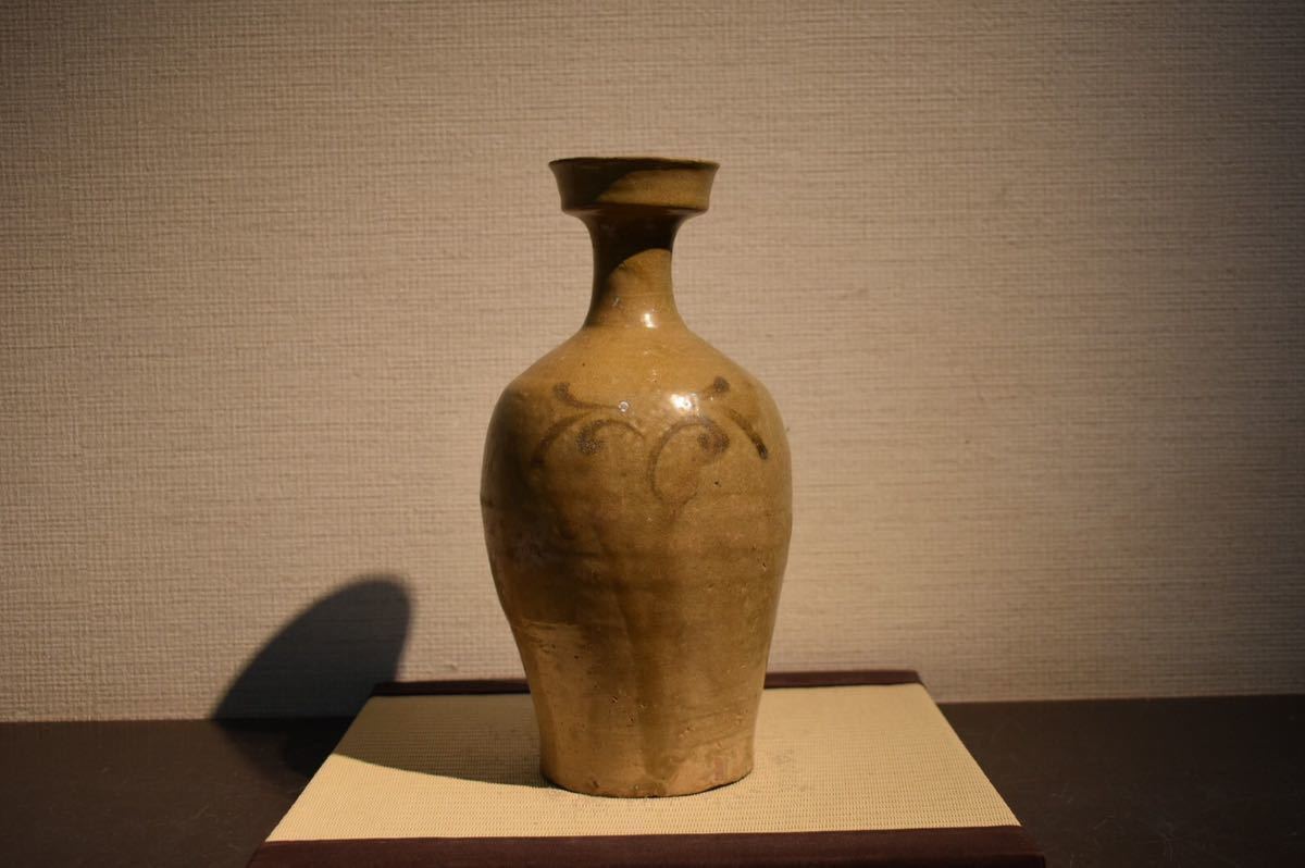 GE】R1046【コレクター所蔵品】時代 高麗鉄絵広口瓶/朝鮮美術 朝鮮古陶磁