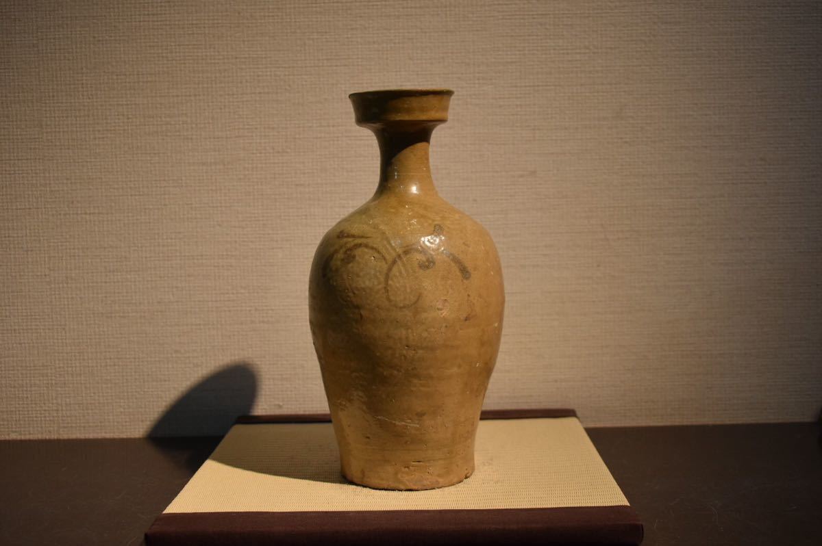 GE】R1046【コレクター所蔵品】時代 高麗鉄絵広口瓶/朝鮮美術 朝鮮古陶磁