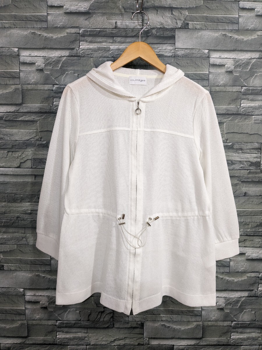 ●送料無料★courreges　クレージュ　長袖　パーカー　ロングパーカー　羽織り　トップス　レディース　サイズ40