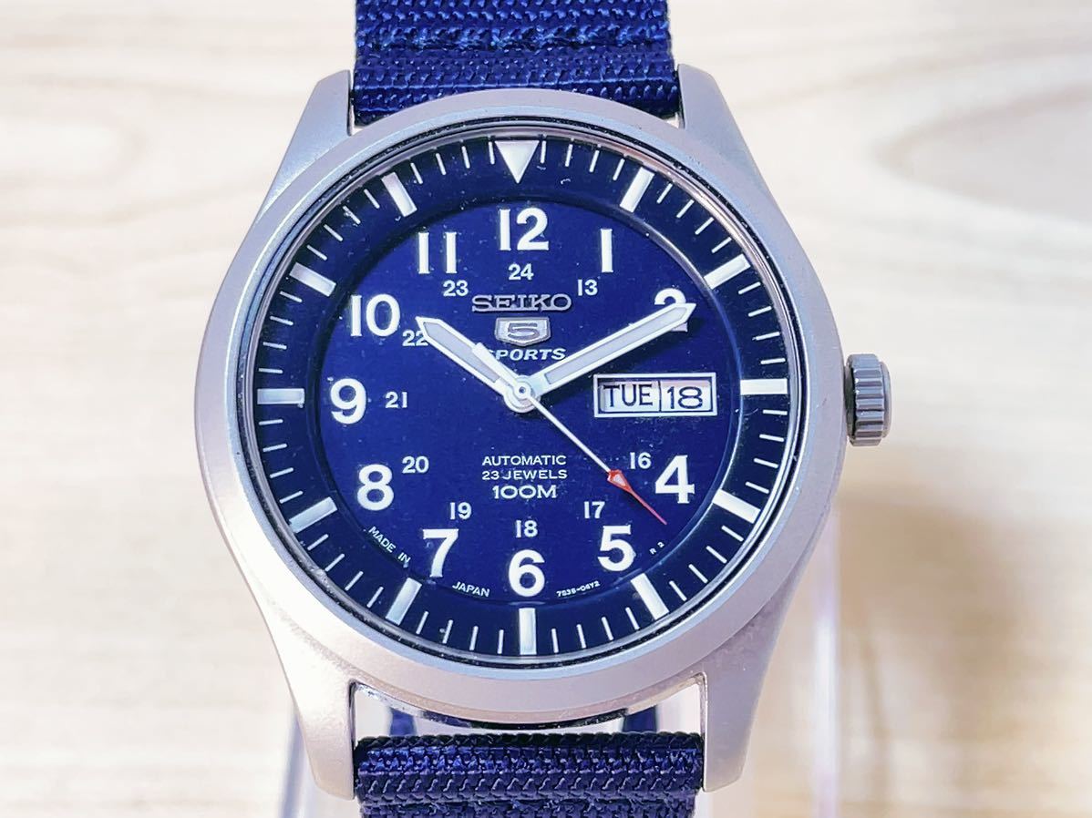 稼働品 SEIKO セイコー 5 SPORTS/ファイブスポーツ 7S36-03J0 裏スケ 