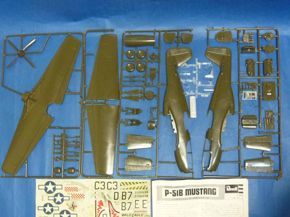 グンゼ レベル1/32 ノースアメリカン P-51B ムスタング□箱無し