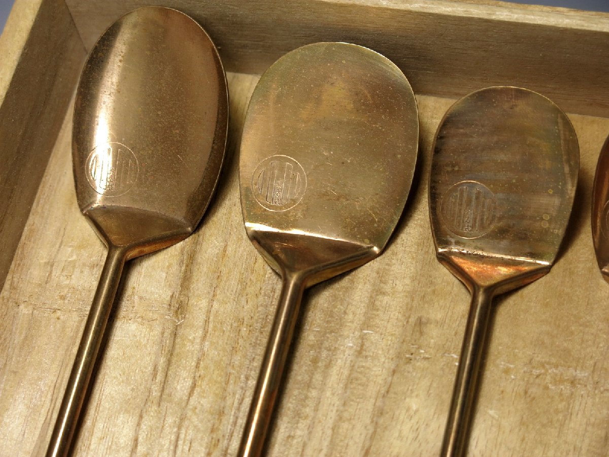 金工 六方式灰匙 銅製 6点 茶道具 灰匙 金属製品 工芸品 骨董