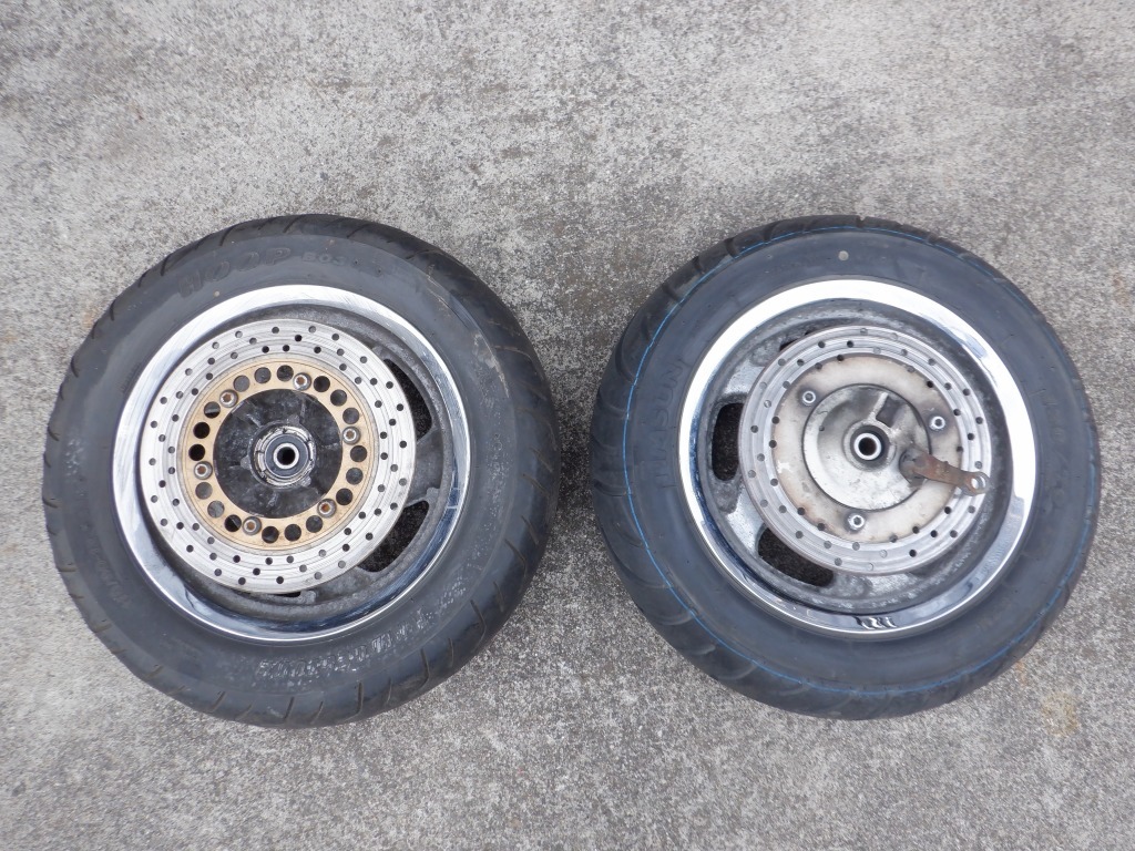 マジェスティ250C SG03J 前後ホイール メッキ ディスク付き！Rタイヤ山