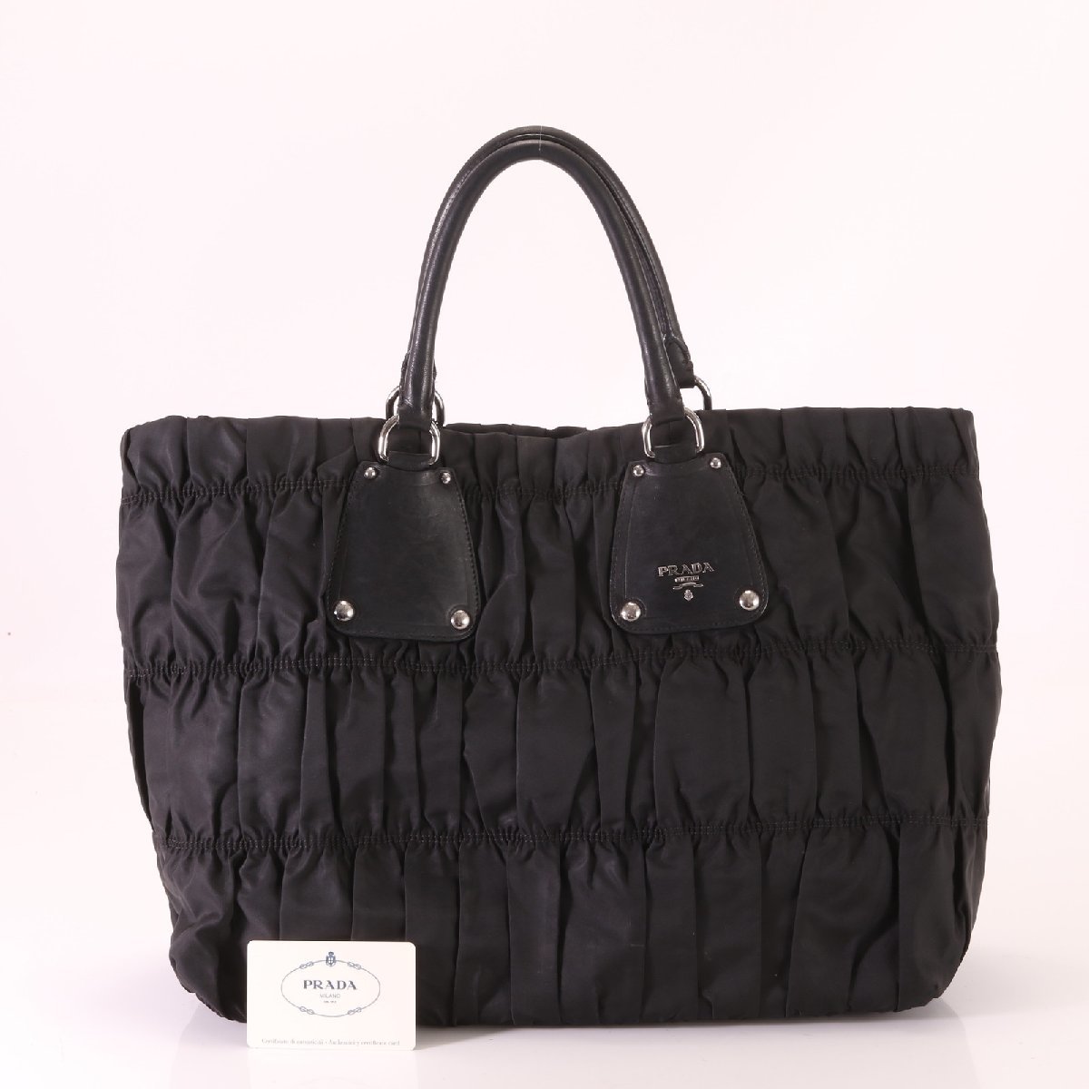 PRADA プラダ ナイロン トートバッグ 黒 Gカード付 難あり PRADA 