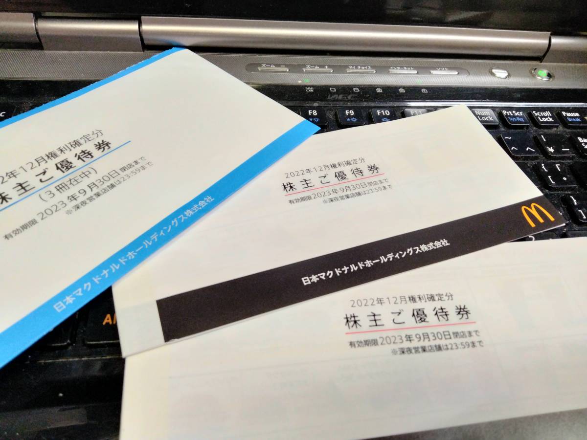 マクドナルド最新株主優待券2冊　2023年9月30日まで