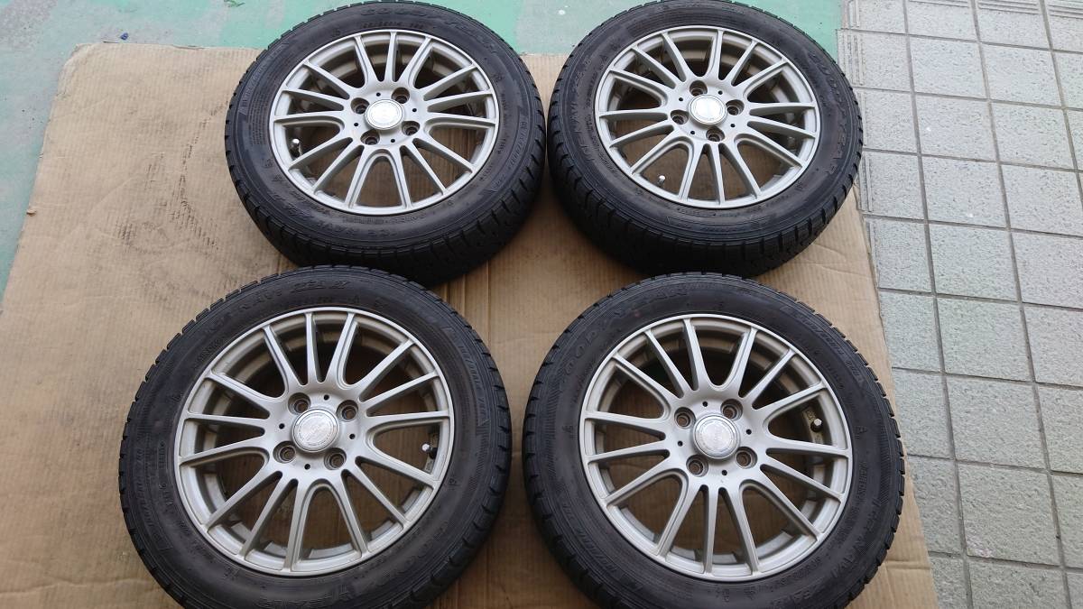 14インチ +45 ホイール KYO-EI 0 StaG 14インチ　4本　14×4.5J+45　4H　100　グッドイヤー　アイスナビZEA　Ⅱ 　155/65R14　スタッドレスタイヤ付き　軽自動車