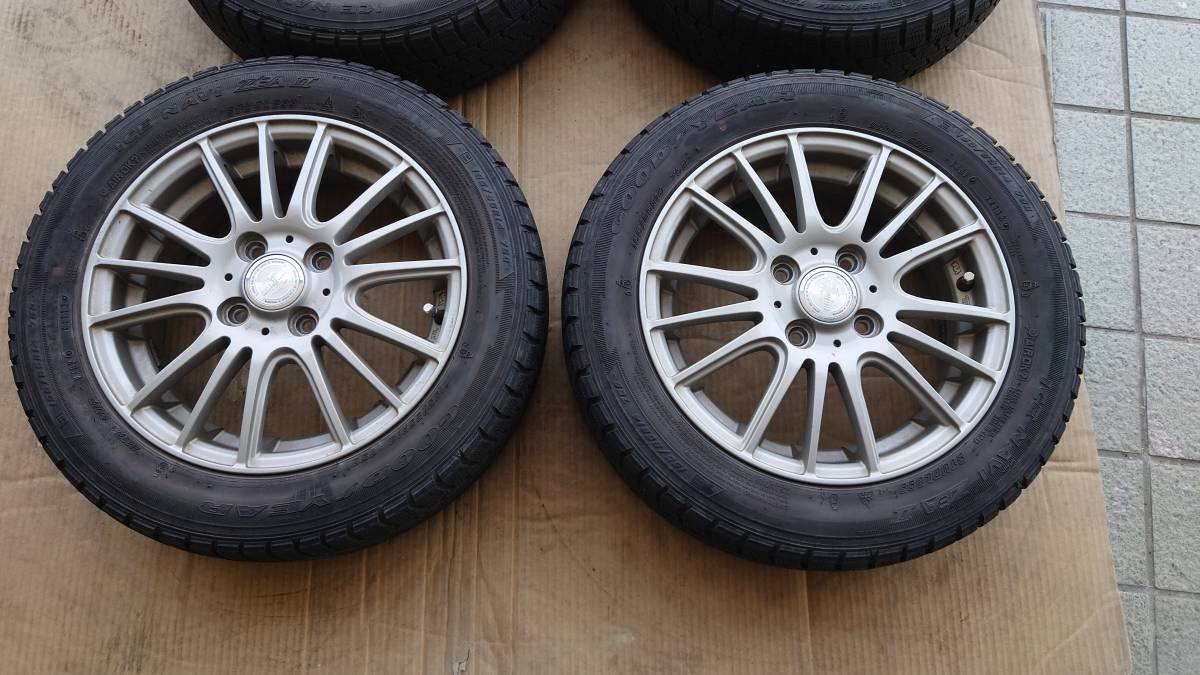 14インチ +45 ホイール KYO-EI 0 StaG 14インチ　4本　14×4.5J+45　4H　100　グッドイヤー　アイスナビZEA　Ⅱ 　155/65R14　スタッドレスタイヤ付き　軽自動車
