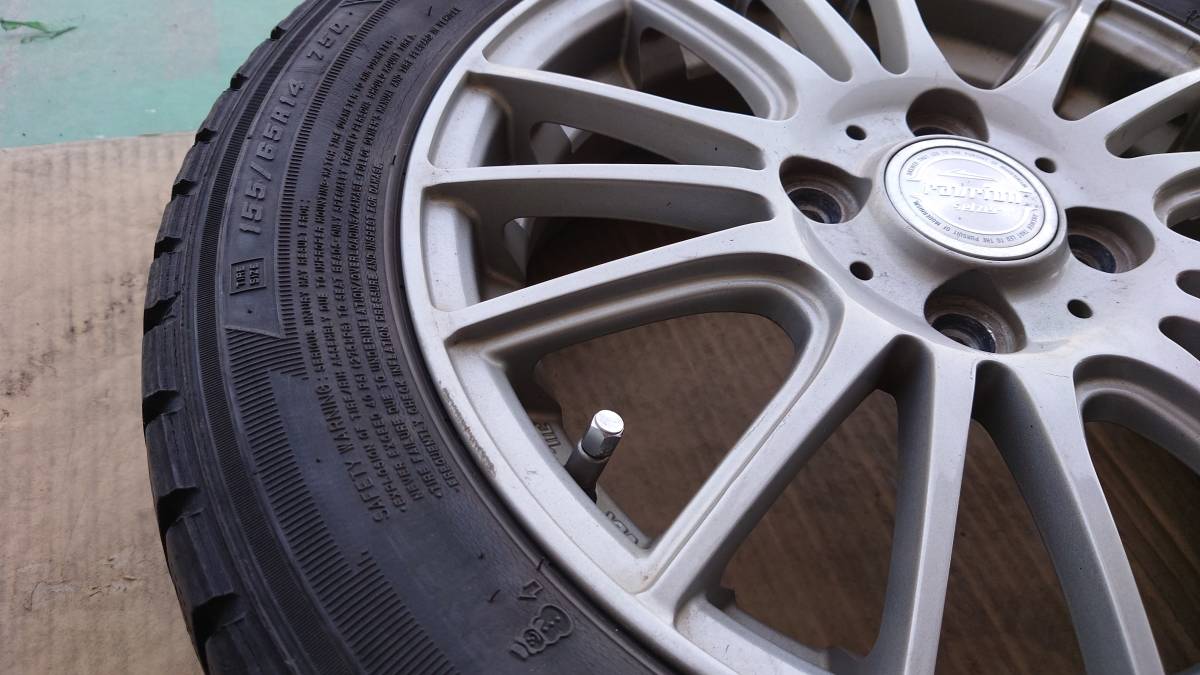 14インチ +45 ホイール KYO-EI 0 StaG 14インチ　4本　14×4.5J+45　4H　100　グッドイヤー　アイスナビZEA　Ⅱ 　155/65R14　スタッドレスタイヤ付き　軽自動車
