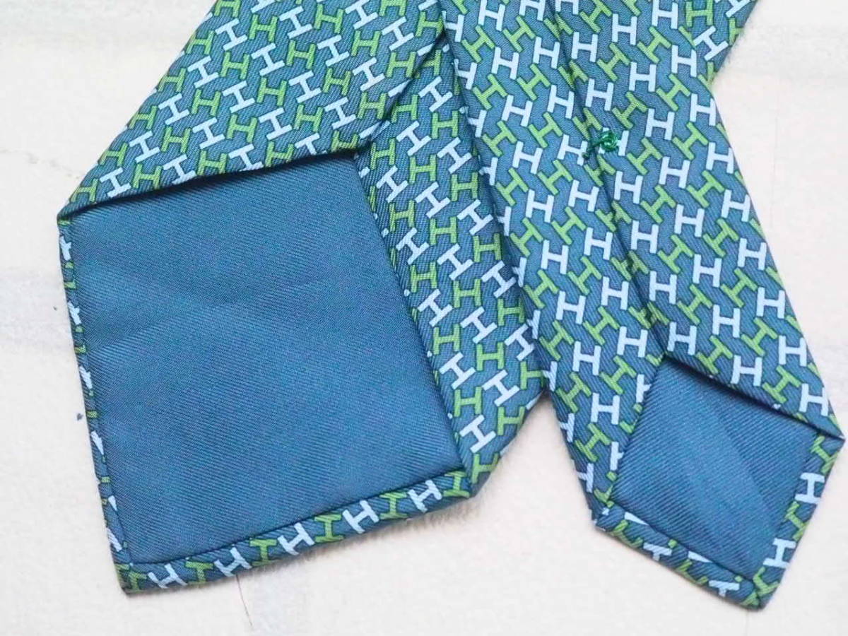 ネクタイ シルク エルメス HERMES H柄 総柄 グレー - 衣料品 極美品