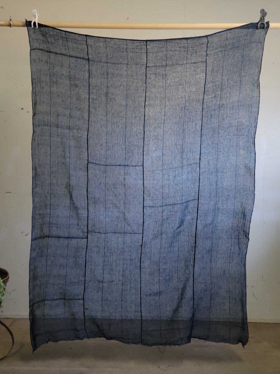 専用ページです。 ハンドメイド 古布 藍染 木綿 蚊帳 襤褸 ボロ BORO 4幅 洗濯済みアンティーク